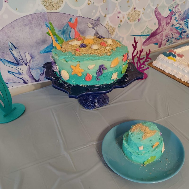 Under-the-sea cake at a party